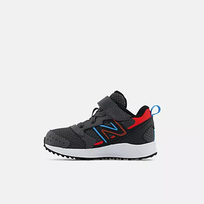 New Balance Kids' Fresh Foam 650 Bungee Lace with Top Strap - Magnet with Neo Flame and Vibrant Sky