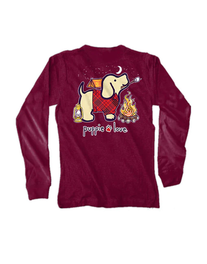 Puppie Love Youth Long Sleeve Camping Pup T-Shirt