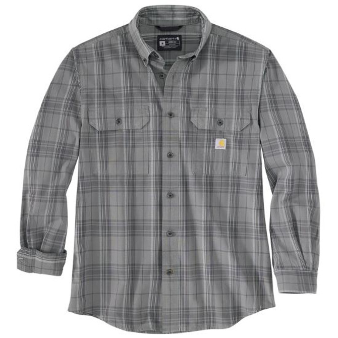 Carhartt Loose Fit Midweight Chambray Long-Sleeve Plaid Shirt - Steel