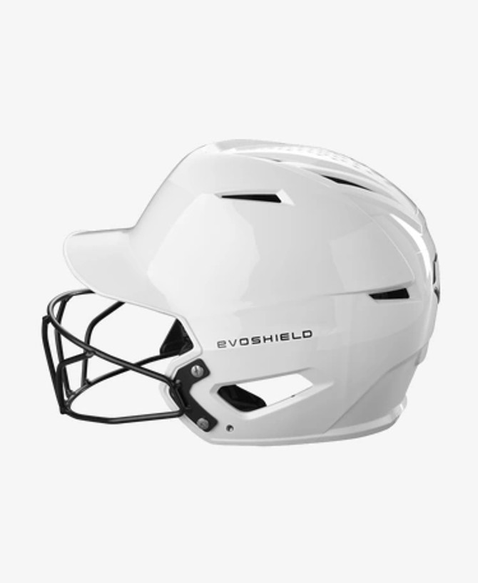 EvoShield XVT 2.0 Glossy Batting Helmet with Facemask - White