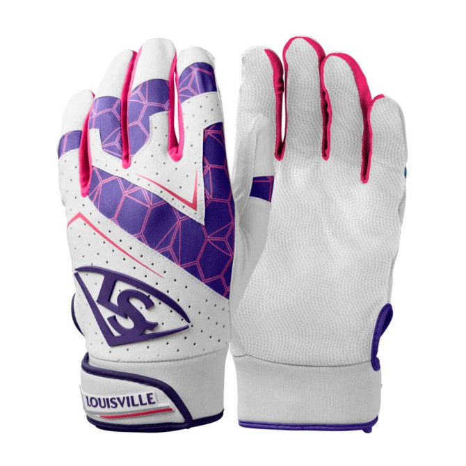 Louisville Slugger Adult Genuine V2 Batting Gloves - Purple/Pink