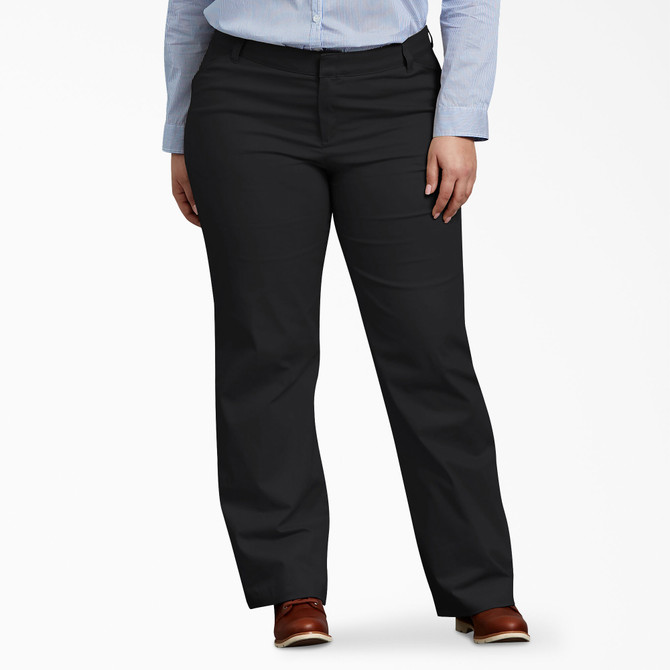 Dickies Women's Plus FLEX Relaxed Fit Pants - Black