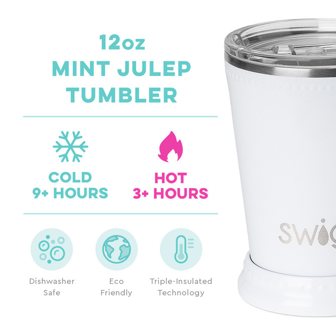 Swig Shimmer Diamond White Mint Julep 12 oz. Tumbler