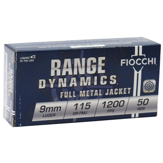 Fiocchi 9mm Handgun Ammunition 115 Grain FMJ 50rds 9AP