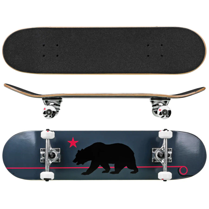 Roller Derby Deluxe Series Skateboard - Grey Cali Bear