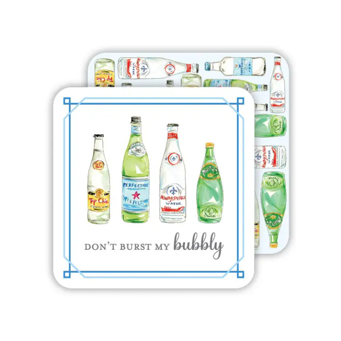 RosanneBeck Collections Handpainted Sparkling Water Bottles Paper Coaster