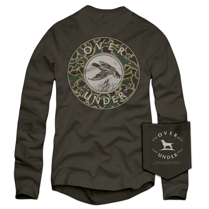 Over Under Long Sleeve Mallard Shoot II T-Shirt - Charcoal