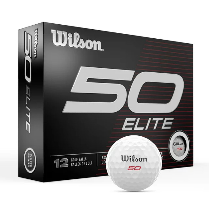 2023 Wilson Fifty Elite Golf Ball, White, 12-Pack