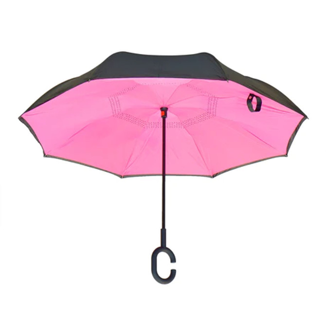Pink Topsy Turvy Umbrella