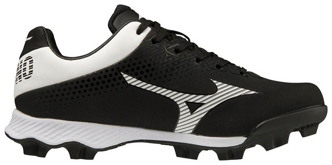 Mizuno Wave Lightrevo TPU Junior Molded Low Baseball Cleat (Black/White)