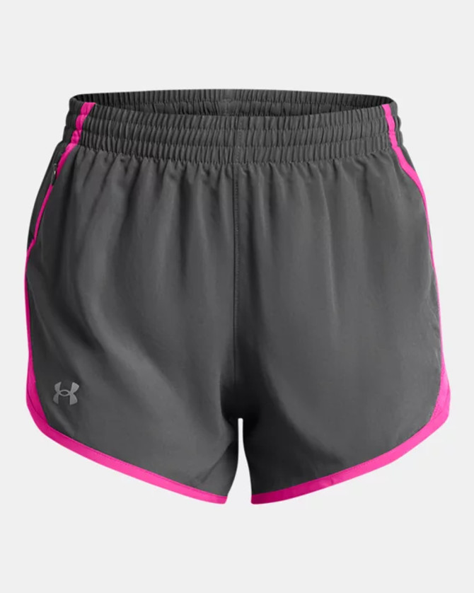 Under Armour Women's UA Fly-By 3" Shorts - Castlerock / Rebel Pink / Reflective