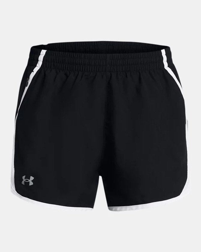 Under Armour Women's UA Fly-By 3" Shorts - Black / White / Reflective