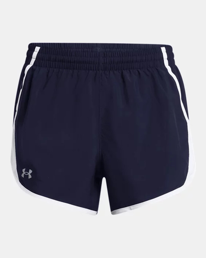 Under Armour Women's UA Fly-By 3" Shorts - Midnight Navy / White / Reflective