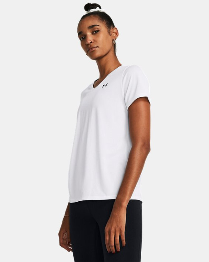 Under Armour Women's UA Tech V-Neck Short Sleeve - White/Black