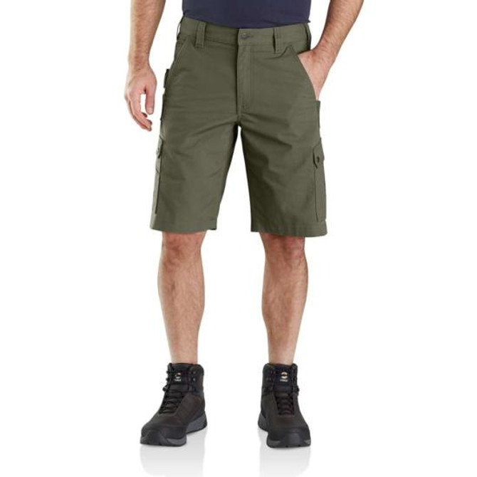 Carhartt Rugged Flex Relaxed Fit Ripstop Cargo Work Short - 11 Inch: Basil