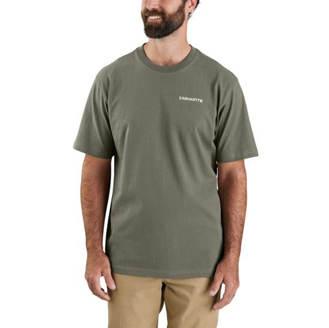 Carhartt Men's Loose Fit Heavyweight Short-Sleeve Built to Last Graphic T-Shirt - Dusty Olive