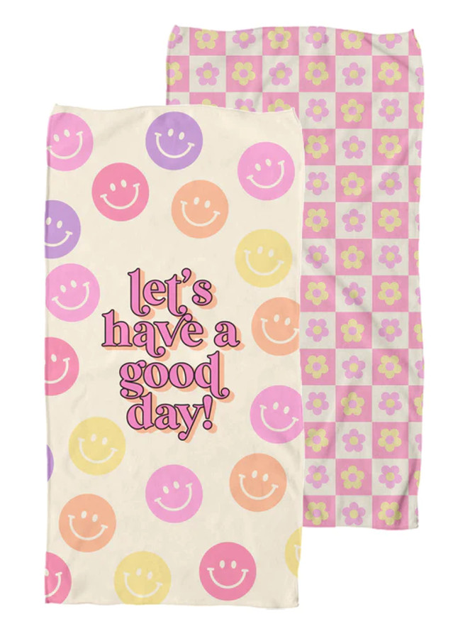 Simply Southern Quick Dry Beach Towel - Smile