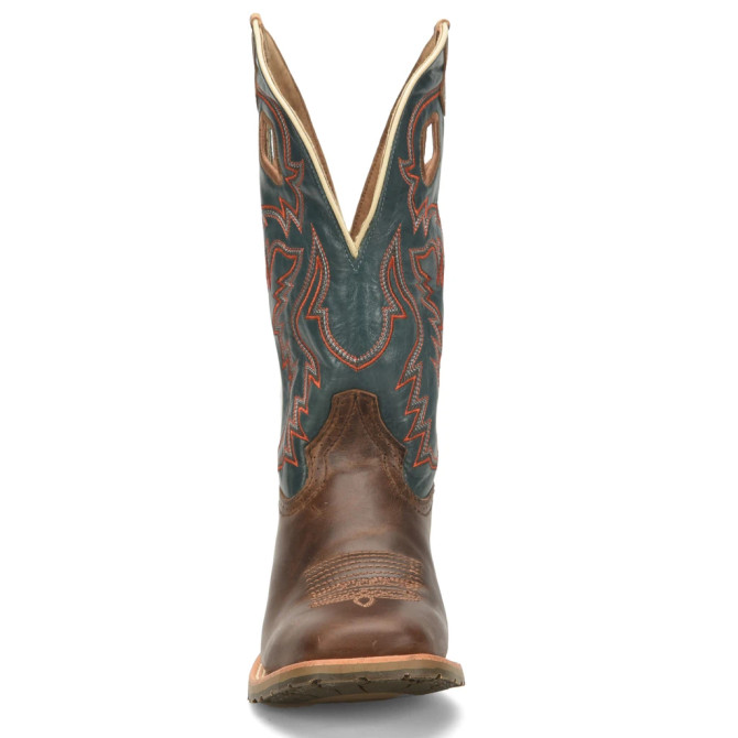 Double H Elliot Men's Western Work Boots - Chocolate and Azul
