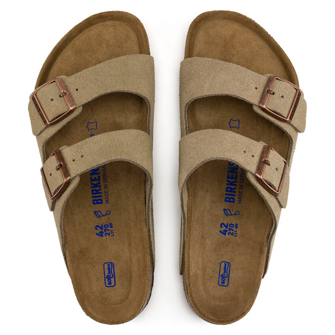 Birkenstock Men's Arizona Soft Footbed Suede Leather - Taupe