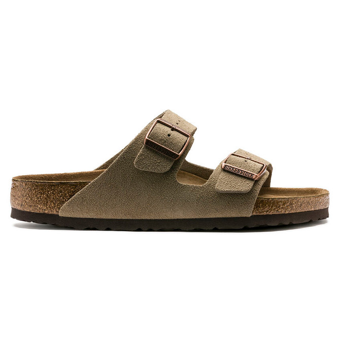 Birkenstock Men's Arizona Soft Footbed Suede Leather - Taupe