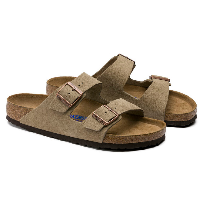 Birkenstock Men's Arizona Soft Footbed Suede Leather - Taupe