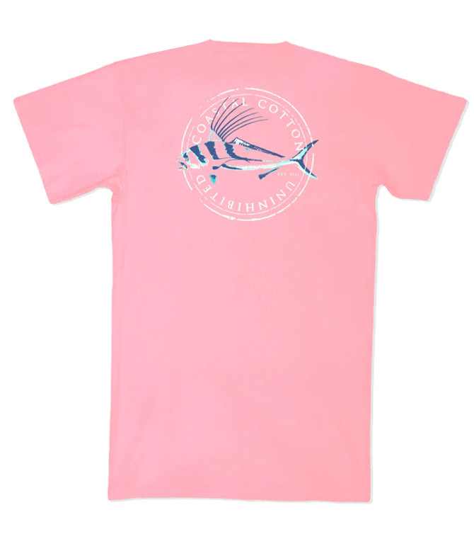 Coastal Cotton Crab Tee - Watermelon Rooster Fish