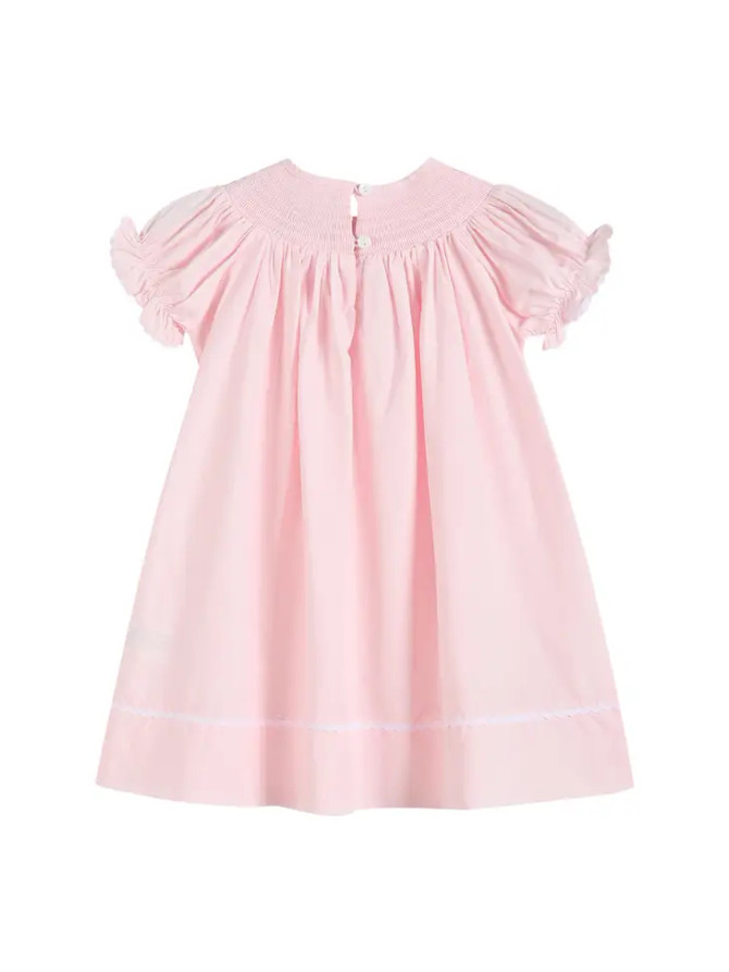 Lil Cactus Light Pink Daisy Smocked Bishop Dress