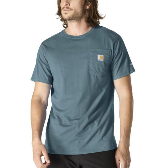 Carhartt Force Relaxed-Fit Midweight Short-Sleeve Pocket T-Shirt - Harbor Teal Heather