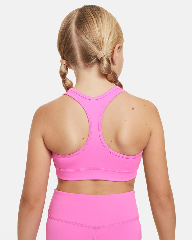 Nike Swoosh Older Girls' Sports Bra - Playful Pink/White