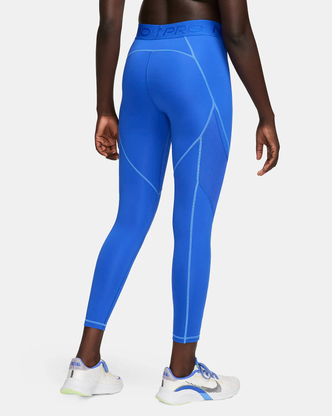 Nike Pro Women's Mid-Rise 7/8 Leggings with Pockets - Hyper Royal/University Blue/White