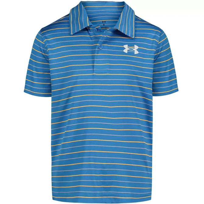 Under Armour Boys UA Matchplay Stripe Polo - Viral Blue