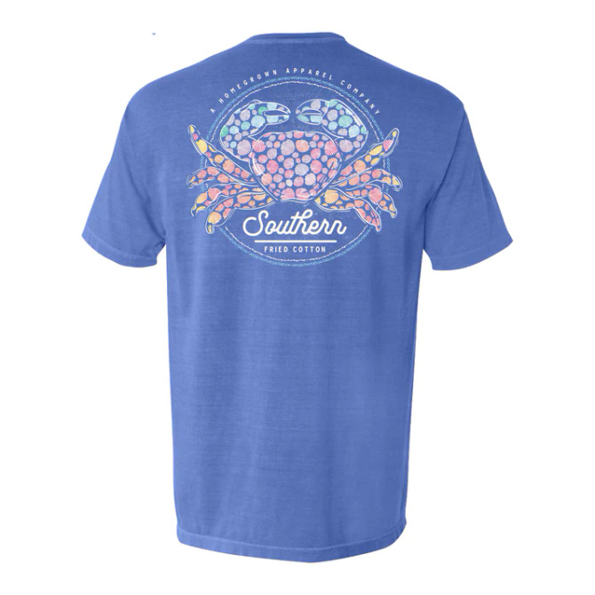 Southern Fried Cotton Pinch of Summer Tee- Flo Blue