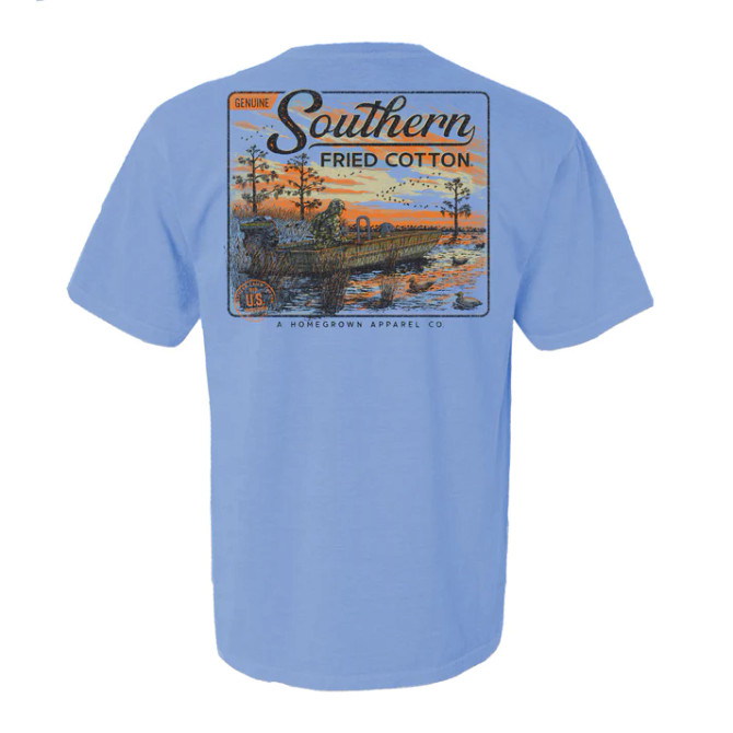 Southern Fried Cotton Perfect Morning Tee - Washed Denim