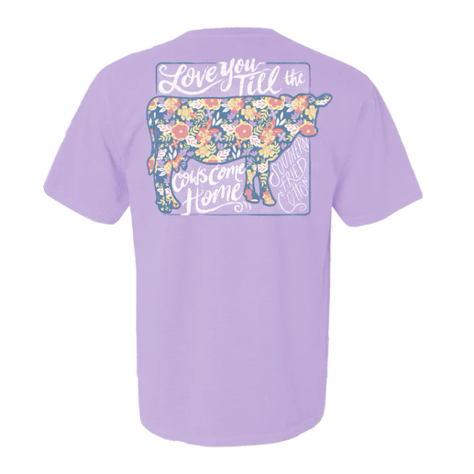 Southern Fried Cotton When the Cows Come Home Tee - Orchid