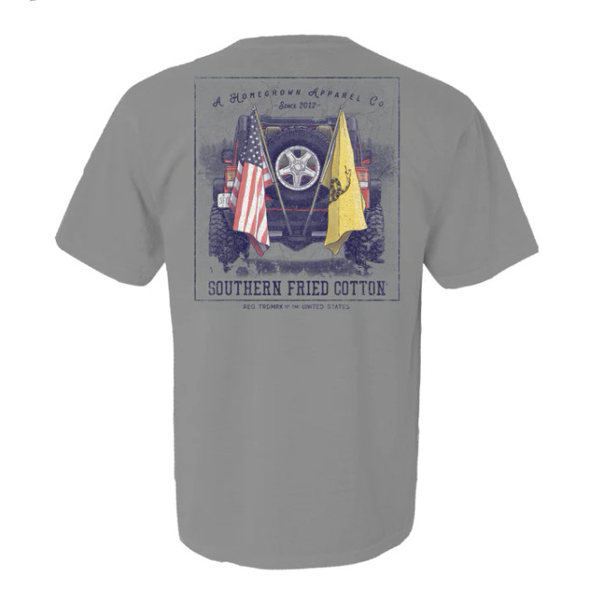 Southern Fried Cotton Big Tire Patriot Tee - Granite