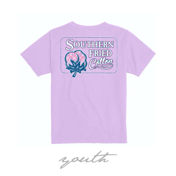 Southern Fried Cotton Youth Cute Cotton Tee - Future Lavender
