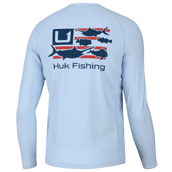 Huk Trophy Flag Pursuit Performance Shirt - Ice Water