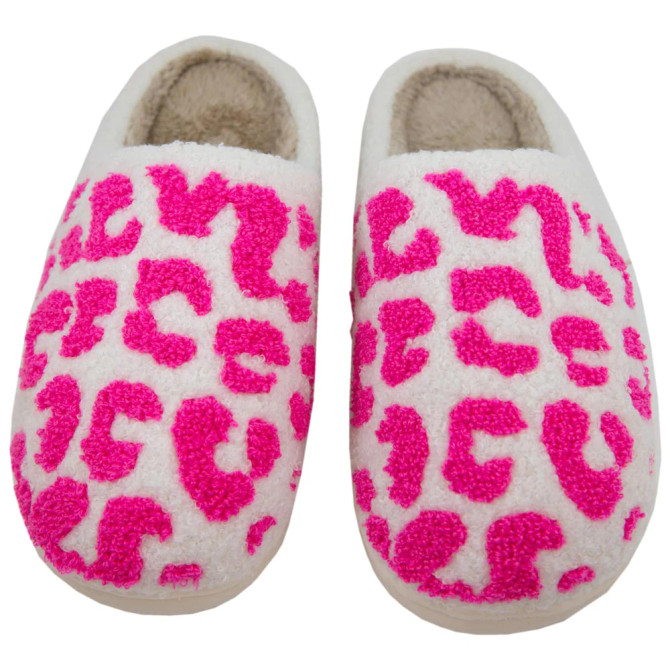 Katydid Hot Pink Leopard House Slippers