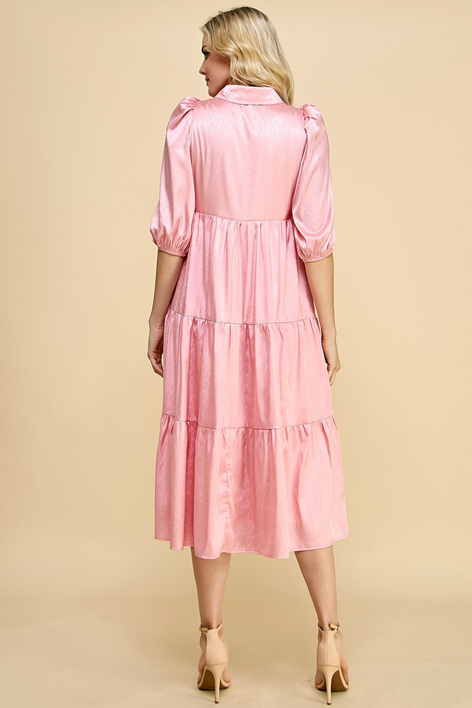 TCEC Collared Midi Shirt Dress