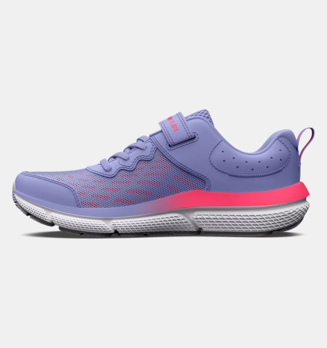 Under Armour Girls' Pre-School UA Assert 10 AC Running Shoes - Purple Ice / Halo Gray / Pink Shock