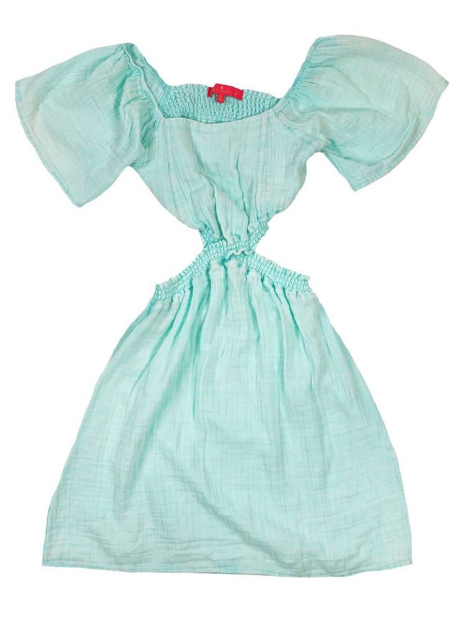 Simply Southern Gauze Cutout Dress - Seafoam