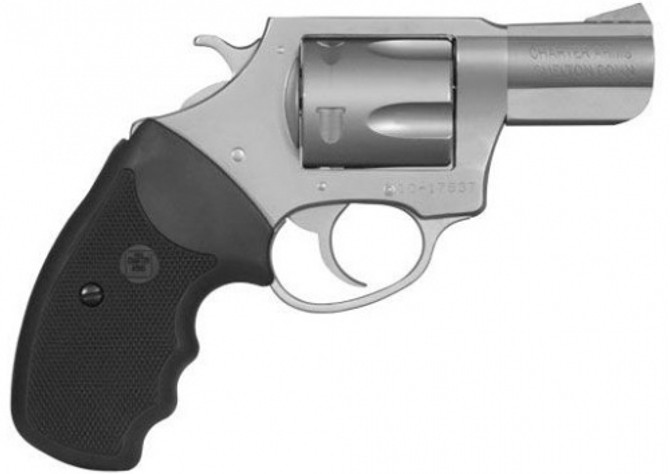 Charter Arms Mag Pug Stainless 2.2" 357 Magnum Revolver - Stainless/Silver, 2.2" Barrel, 5 Rounds, Polymer Grips, 3-Dot Sights