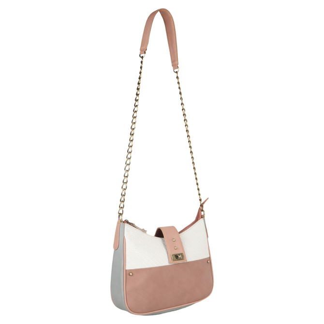 Vaan&Co Foxie Chloe Crossbody Bag with Top Closure in Nude