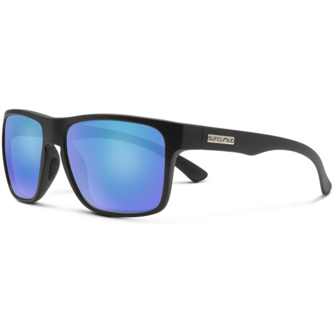 Suncloud Rambler Sunglasses - Matte Black with Polarized Blue Mirror