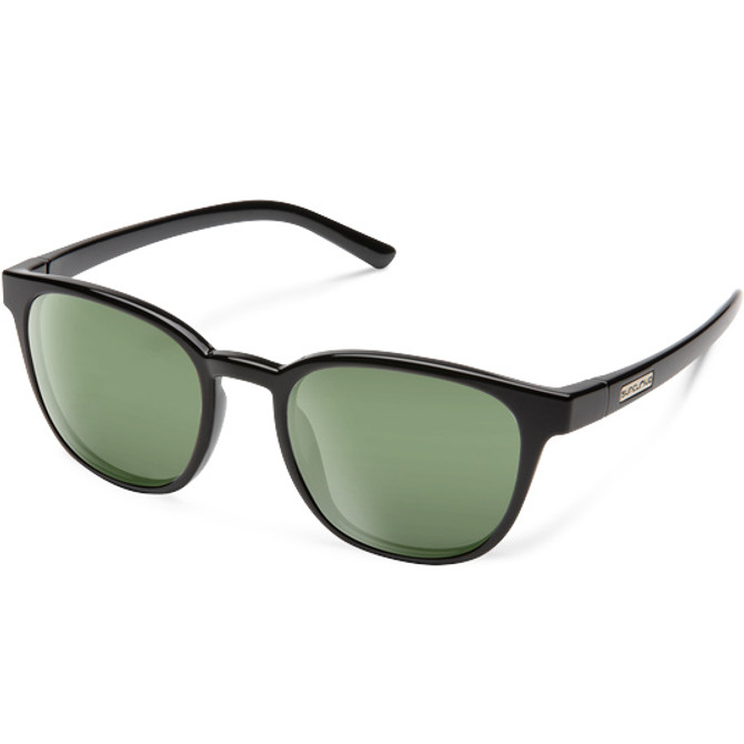 Suncloud Montecito Sunglasses - Black with Polarized Gray-Green