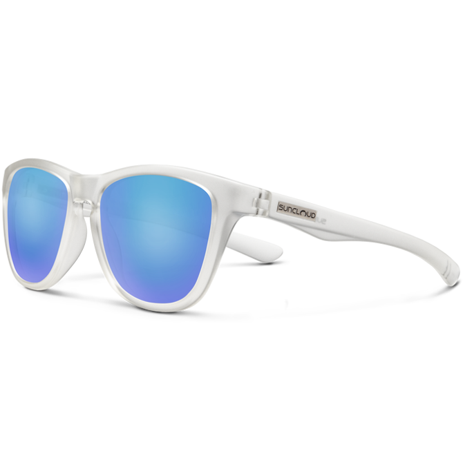 Suncloud Topsail Sunglasses - Matte Crystal with Polarized Blue Mirror