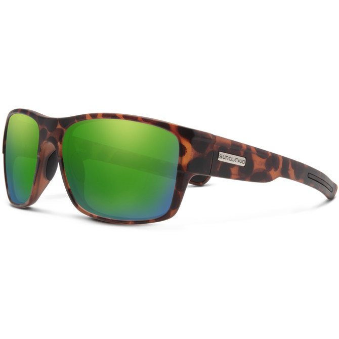 Suncloud Range Sunglasses - Matte Tortoise with Polarized Green Mirror