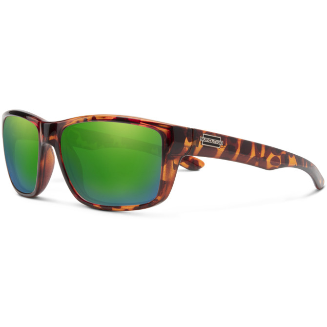 Suncloud Mayor Sunglasses - Tortoise with Polarized Green Mirror