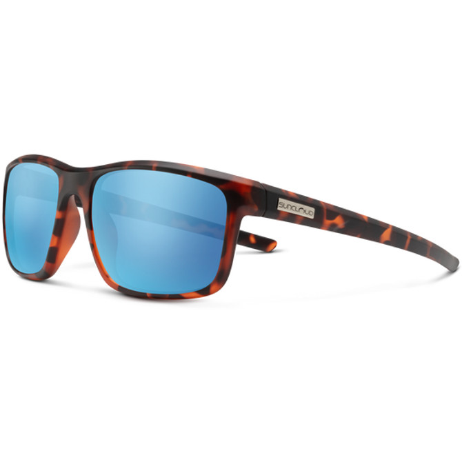 Suncloud Respek Sunglasses - Matte Tortoise with Polarized Aqua Mirror