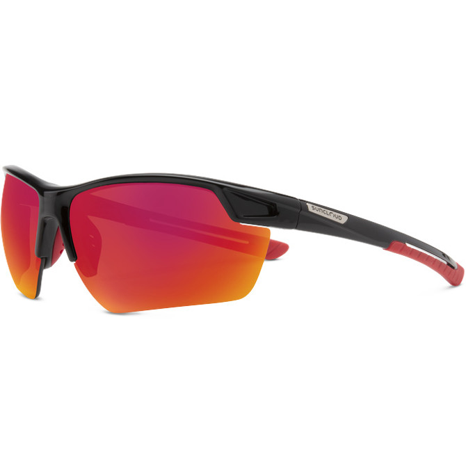 Suncloud Contender Sunglasses - Black with Polarized Red Mirror